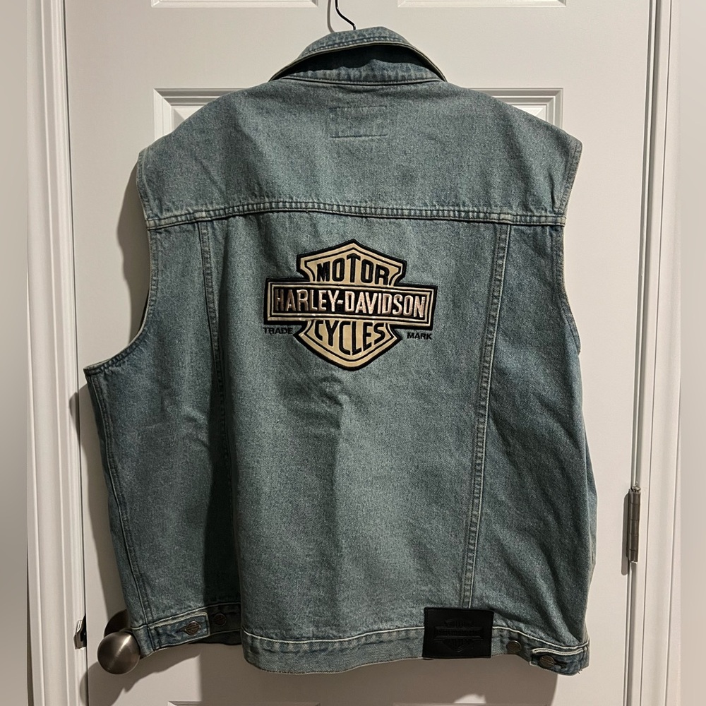Harley Davidson Denim Vest with Button Closure